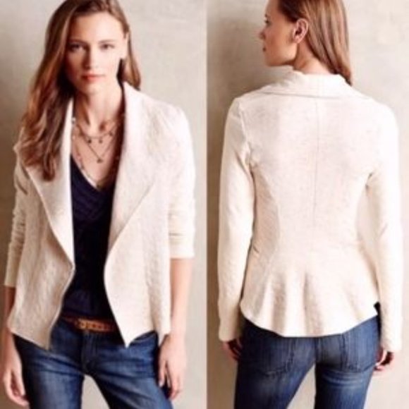 Anthropologie Jackets & Blazers - DOLAN Anthropologie Cream Moto Jacket Size Small